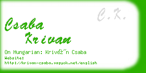 csaba krivan business card